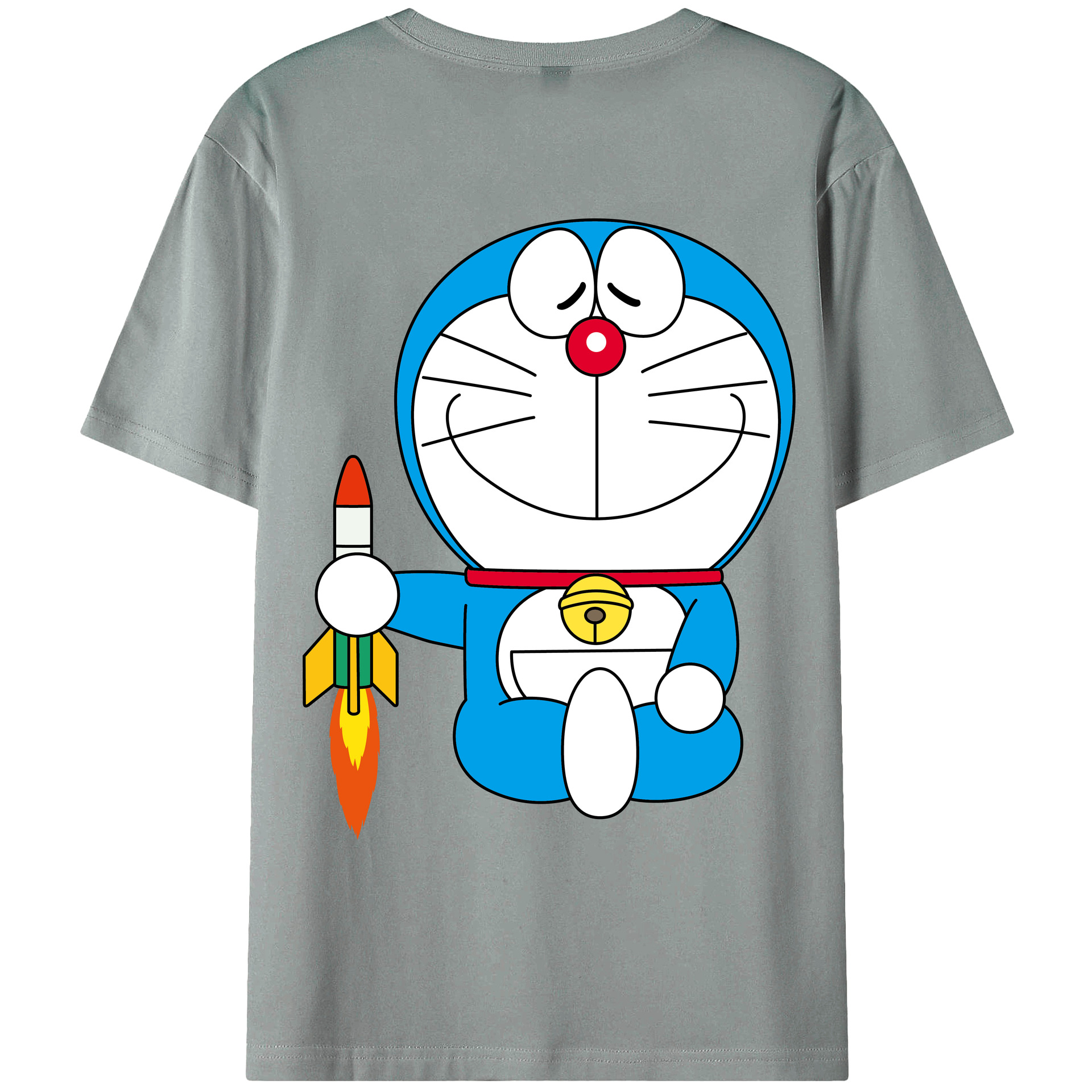 （画像用） ドラえもん Doraemon 綿100％ メンズ半袖Tシャツ（バックプリント） 通気性